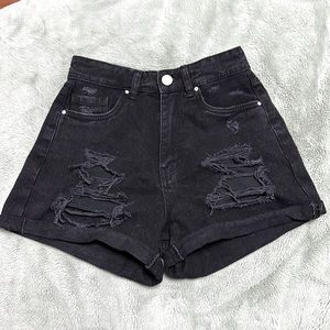 Black refuge vintage mom shorts